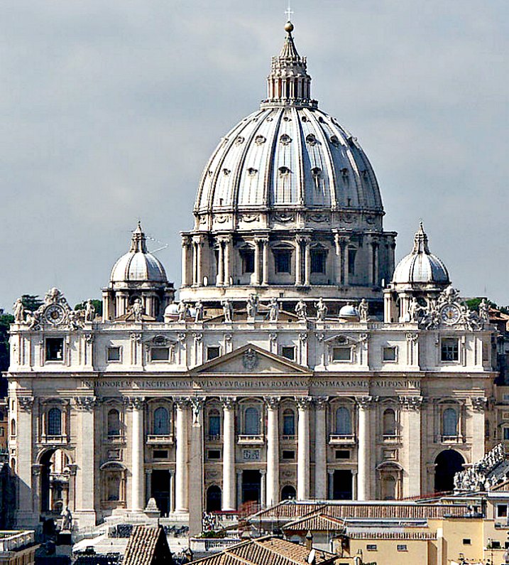 La tradición nos cuenta que San Malaquías redactó una lista de papas llamada “Profecía de los sumos pontífices”. En la imagen, vista de la fachada y la cúpula de la Basílica de San Pedro del Vaticano. (Public Domain)