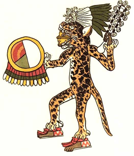 Guerrero jaguar. IlustraciÃ³n del CÃ³dice Magliabecchiano (Dominio pÃºblico)