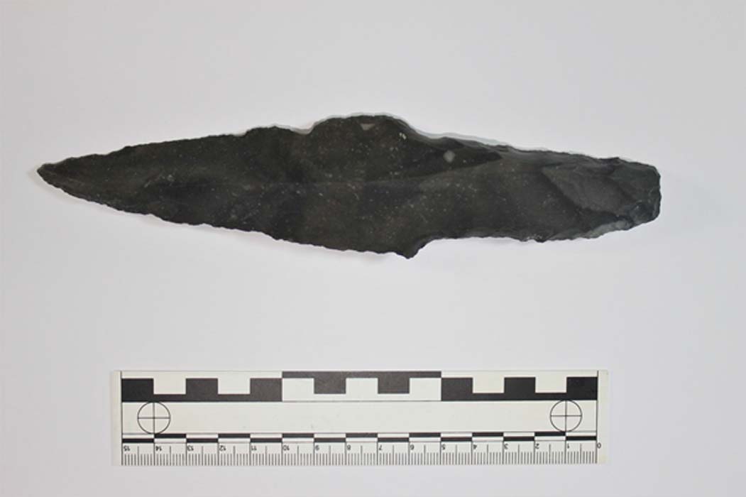 Los arqueÃ³logos encontraron una hoja de obsidiana que mide casi 20 cm y que a su juicio estaba â€˜claramente asociada con rituales y sacrificiosâ€™. (Magdalena KrzemieÅ„ & Mateusz Popek)