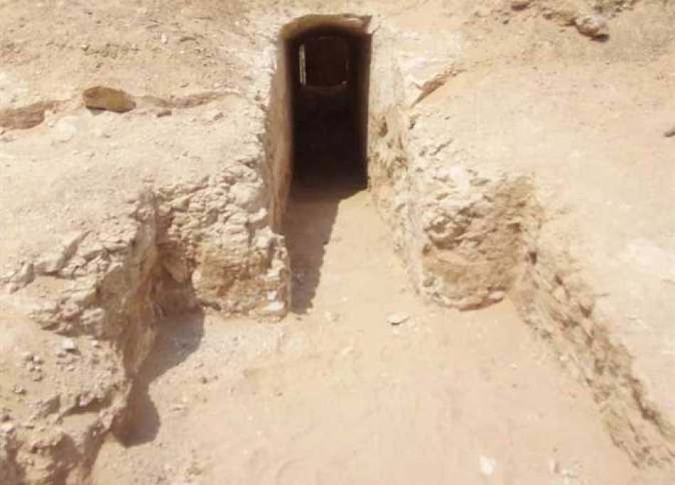 En el cementerio recientemente descubierto un pasadizo abovedado excavado en la piedra conduce a una cripta y otras cÃ¡maras. (Ministerio de AntigÃ¼edades de Egipto)