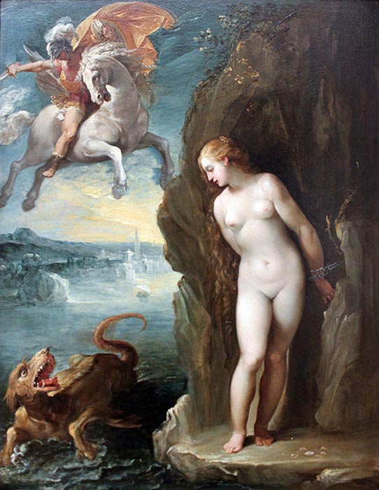 Perseo rescata a Andrómeda, Cavalier d’Arpino (1594-1598), Gemäldegalerie, Berlín. (Public Domain)