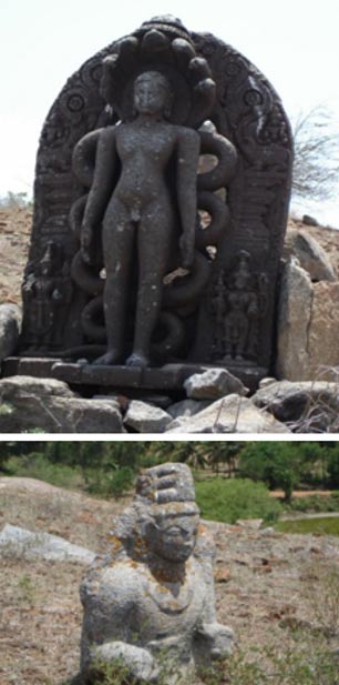 Antigua estatua de piedra labrada (Great Escapes) e ídolo. Arattipura, la India. (Great Escapes)