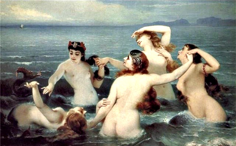 “Sirenas” (1883), óleo del pintor Charles Edouard Boutibonne. (Public Domain)