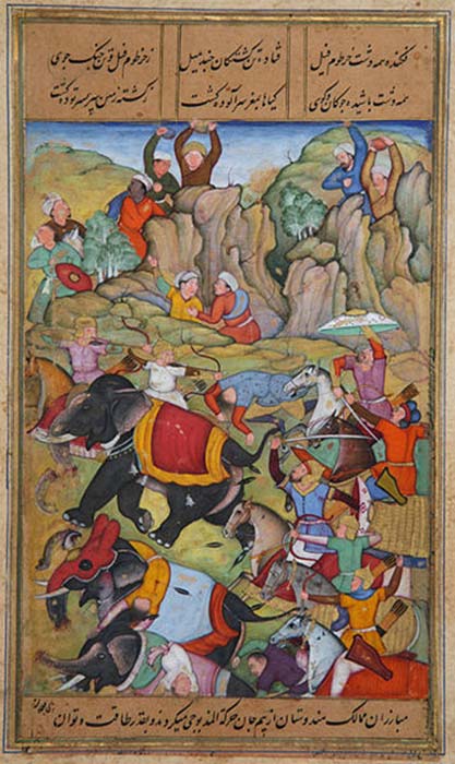 Timur derrota al sultÃ¡n de Delhi, Nasir Al-Din Mahmum, en el invierno de 1397-1398. (Stuntelaar/Dominio pÃºblico)