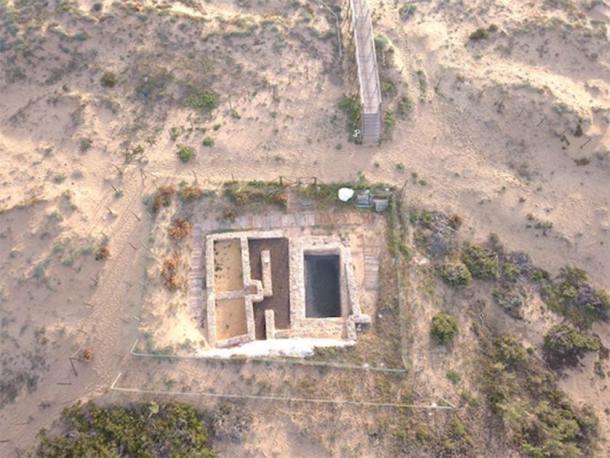 Una vista aérea de la villa romana que fue superada por los poderes musulmanes de España. Luego, la villa fue renovada para incluir una torre islámica y una mezquita. (Universidad de Alicante)