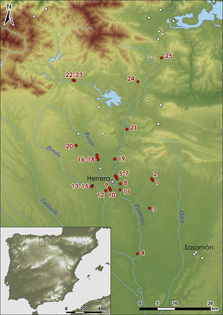 Bases romanas encontradas con técnicas de imagen y escaneado de alta tecnología en el área alrededor de Castilla, en el norte de España, como se publicó en el reciente artículo de investigación. (RomanArmy.eu)