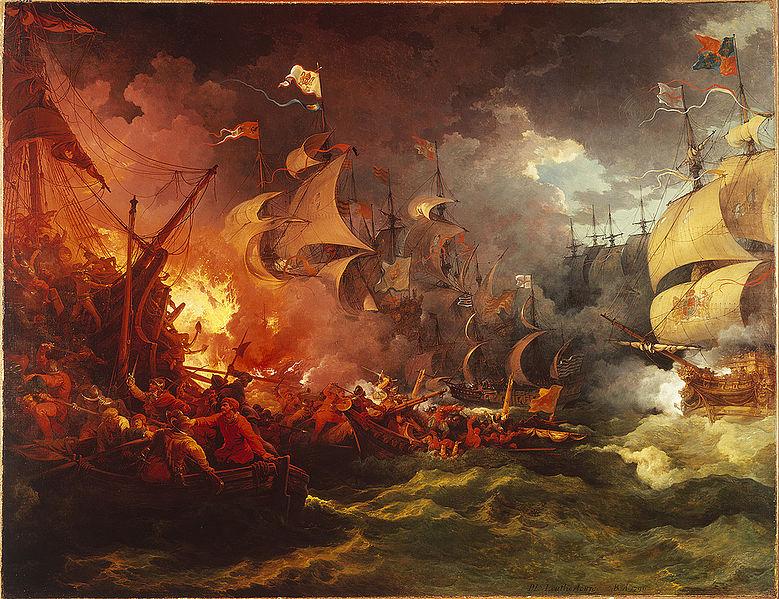 Derrota de la Armada Invencible, 8 de Agosto de 1588 por Philip James de Loutherbourg (Wikimedia Commons)