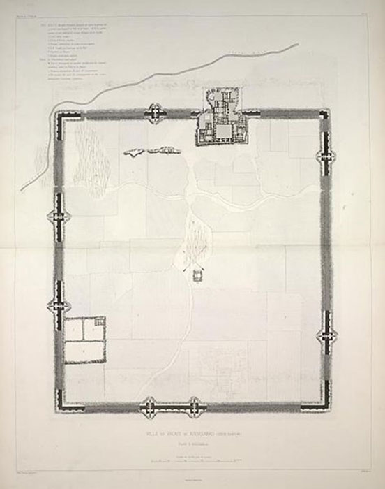 Plan de Dur-Sharrukin, por el excavador francÃ©s Victor Place. (Annielogue / Public Domain)