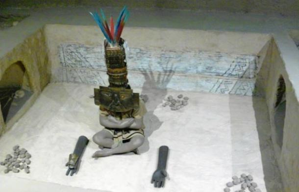 Representación de un sepelio en Huaca del Loro, Museo Nacional Sicán, Ferreñafe, Perú