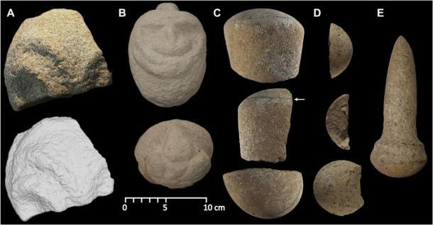 Algunos de los artefactos de Papua Nueva Guinea: tallados y morteros de piedra fabricados formalmente de Waim. (UNSW/ Ben Shaw)