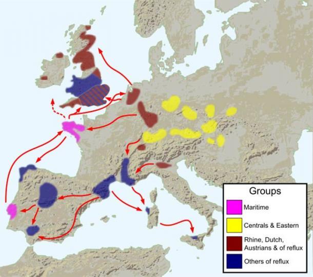 Difusión de la cultura del vaso campaniforme en Europa (Fulvio314 / CC BY-SA)