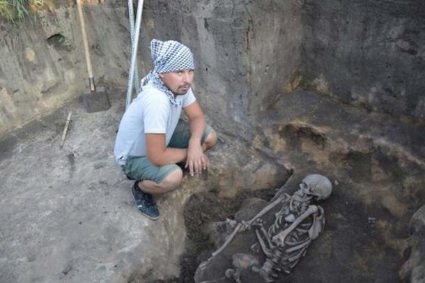 Un entierro encontrado en el valle de Arkaim en agosto de 2017. (Аркаим)