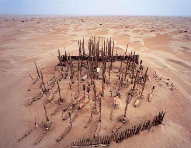 Vista aérea del cementerio de Xiaohe donde se encontraron algunas de las momias de la cuenca del Tarim. Fuente: Wenying Li / Instituto de Arqueología y Reliquias Culturales de Xinjiang