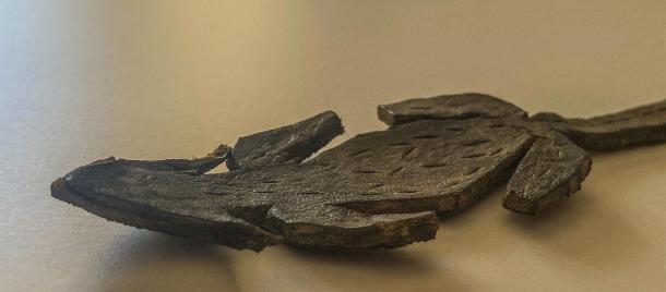 Cerca del ratón de broma encontrado en el sitio de excavación de Vindolanda. (Vindolanda Trust)