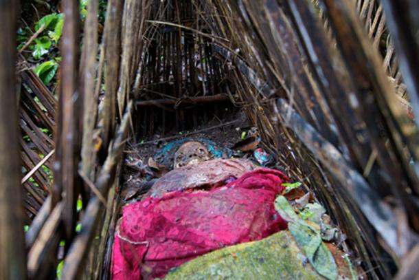 En Isla Calavera, los fallecidos solo están cubiertos por jaulas rudimentarias, Trunyan, Bali, Indonesia. (Yusuf IJsseldijk / CC BY-SA 2.0)