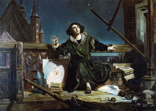 Nicolás Copérnico observando los cielos en esta pintura del siglo XIX d.C. (Jan Matejko / Dominio público)