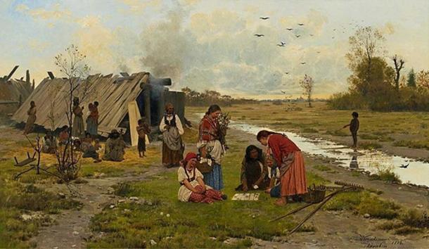 'Kartomantka'. (Dominio público) Representación de un adivino romaní en Polonia, por Antoni Kozakiewicz, 1884.