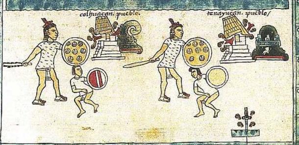 Logogramas que representan ciudades conquistadas por los aztecas del Codex Mendoza. (Dominio público)