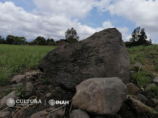 Petroglifo usado como 'mapa de piedra' hace más de dos mil años, en Colima. (Rafael Platas Ruiz / INAH-Colima)