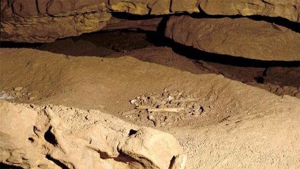 Restos humanos en la cueva Grotte de Cussac. (Universidad de Wollongong)