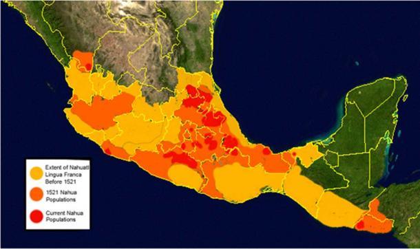 El ascenso y la caída del náhuatl. (Dominio público)