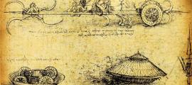 Las armas de Leonardo da Vinci incluían un tanque y un carro con guadañas, dibujos que se muestran aquí. Fuente: janaka Dharmasena / Adobe Stock